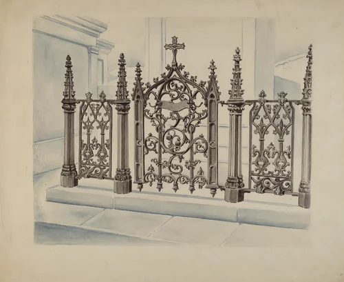 Cast Iron Gate and Fence by Al Curry, index of american design, 1936