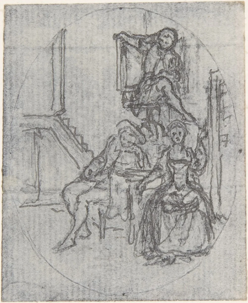 Design for a Book Illustration [?] by Hubert François Gravelot, drawing, 1710-1773