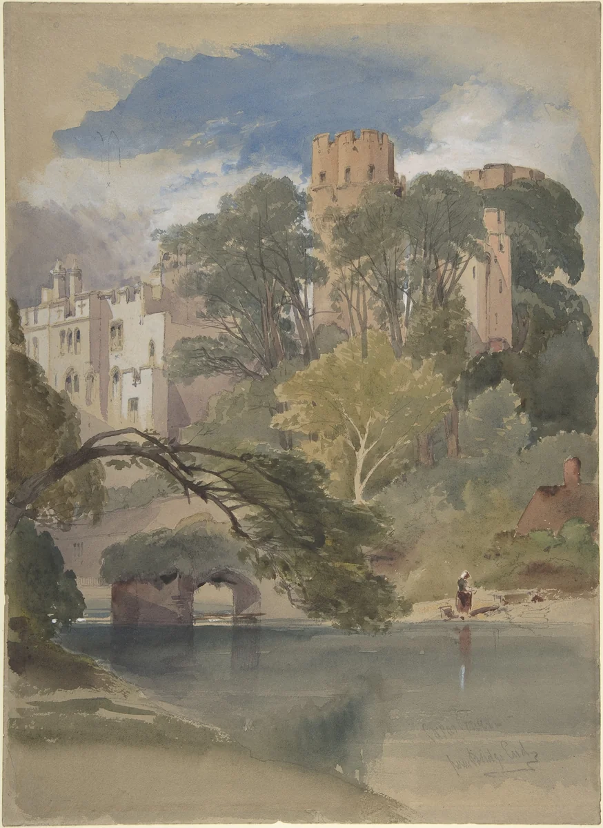 Caesar's Tower, Warwick Castle by William Callow, drawing, 1845-1855