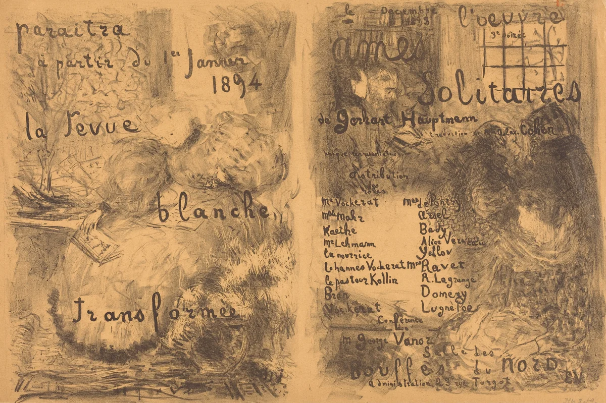 Ames solitaires by Edouard Vuillard, print, 1893