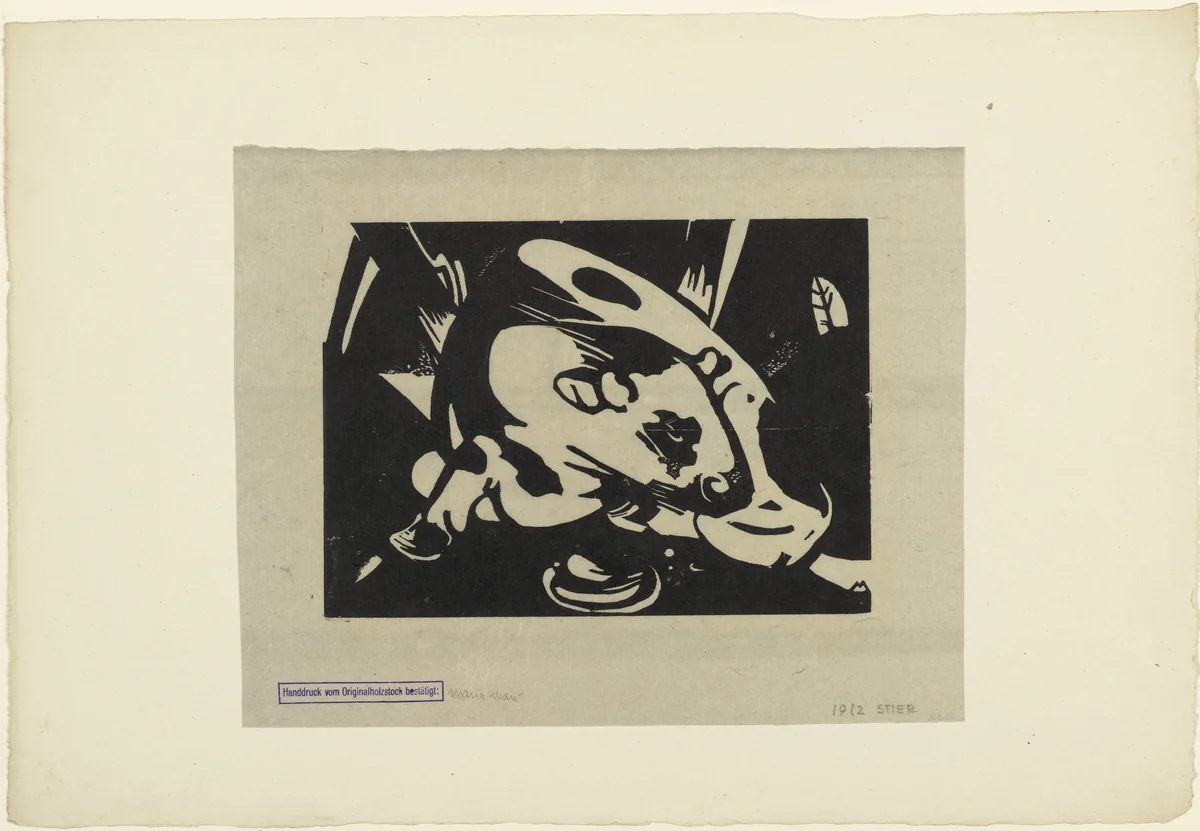 Steer (Stier) by Franz Marc, print, 1912