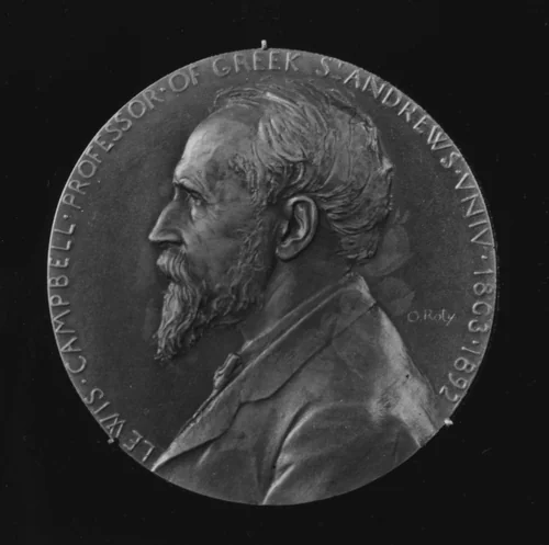 In Honor of Lewis Campbell, Classical Scholar, Greek Professor, St. Andrews, N.B. (1830–1908) by Louis-Oscar Roty, metalwork, 1893