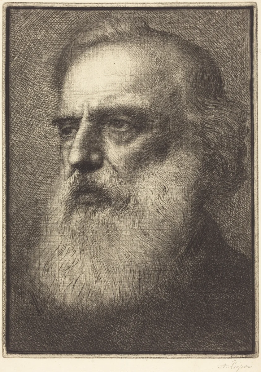 Self-Portrait, 4th plate by Alphonse Legros, print, 1837-1911