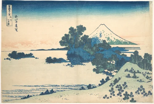Shichirigahama in Sagami Province (Sōshū Shichirigahama), from the series Thirty-six Views of Mount Fuji (Fugaku sanjūrokkei) by Katsushika Hokusai (葛飾 北斎), print, 1830-1832