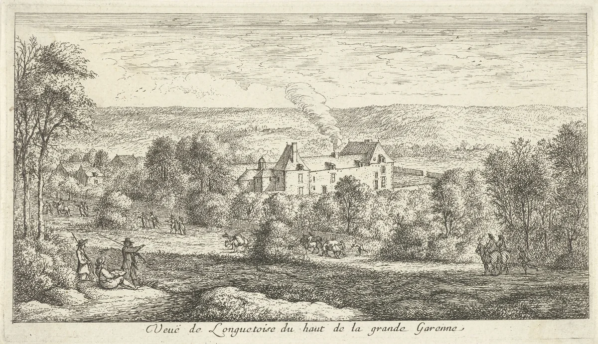 Landschap met tekenaar by Albert Flamen, print, 1648-1672