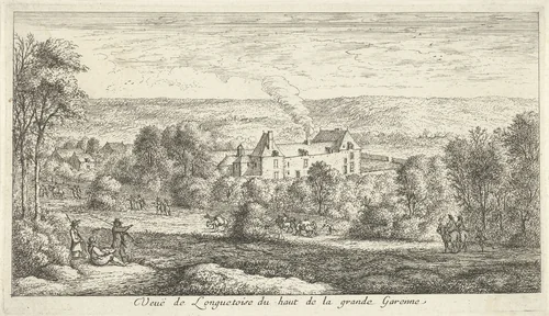 Landschap met tekenaar by Albert Flamen, print, 1648-1672