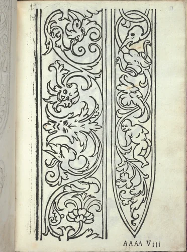 Libro quarto. De rechami per elquale se impara in diuersi modi lordine e il modo de recamare...Opera noua, page 7 (recto) by Alessandro Paganino, book, 1532