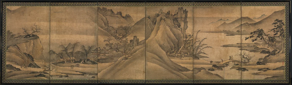 Landscape of the Four Seasons by Yi Sumun, painting, 1450-1499