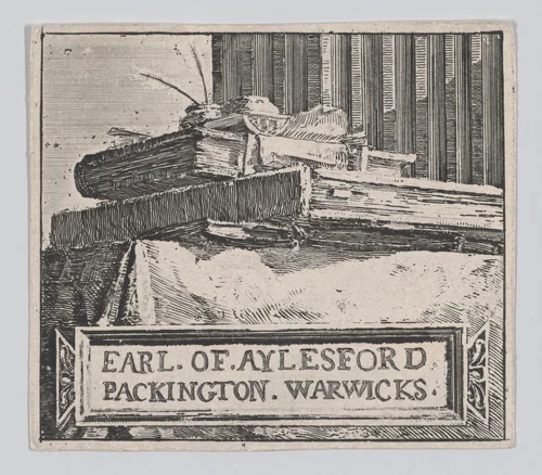 Third Bookplate of the Earl of Aylesford by Heneage Finch, print, 1777-1800