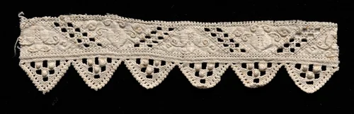 Needlepoint (Cutwork) Lace Insertion and Punto Avorio Lace Edging by Unknown, textile, 1500-1599