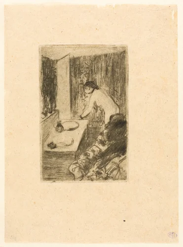 The Little Dressing Room by Edgar Degas, print, 1879-1880