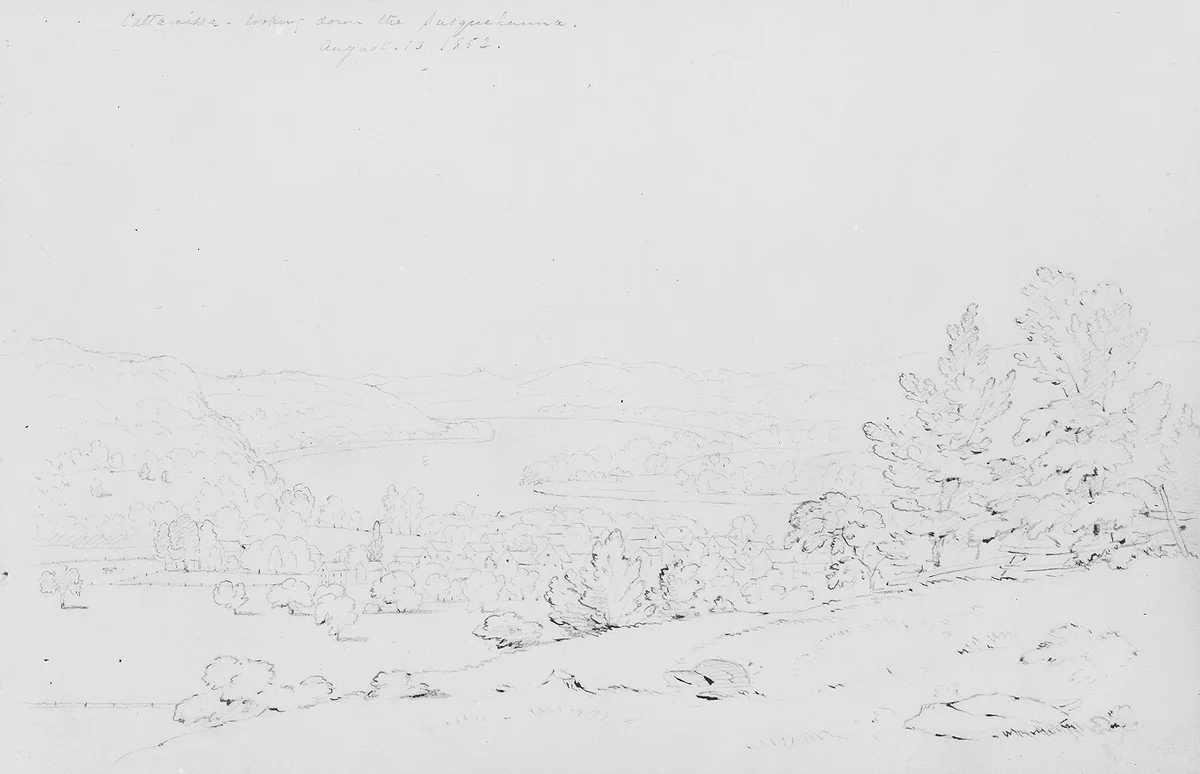 Cattawissa, Looking Down the Susquehanna by Thomas Addison Richards, artwork, 1852