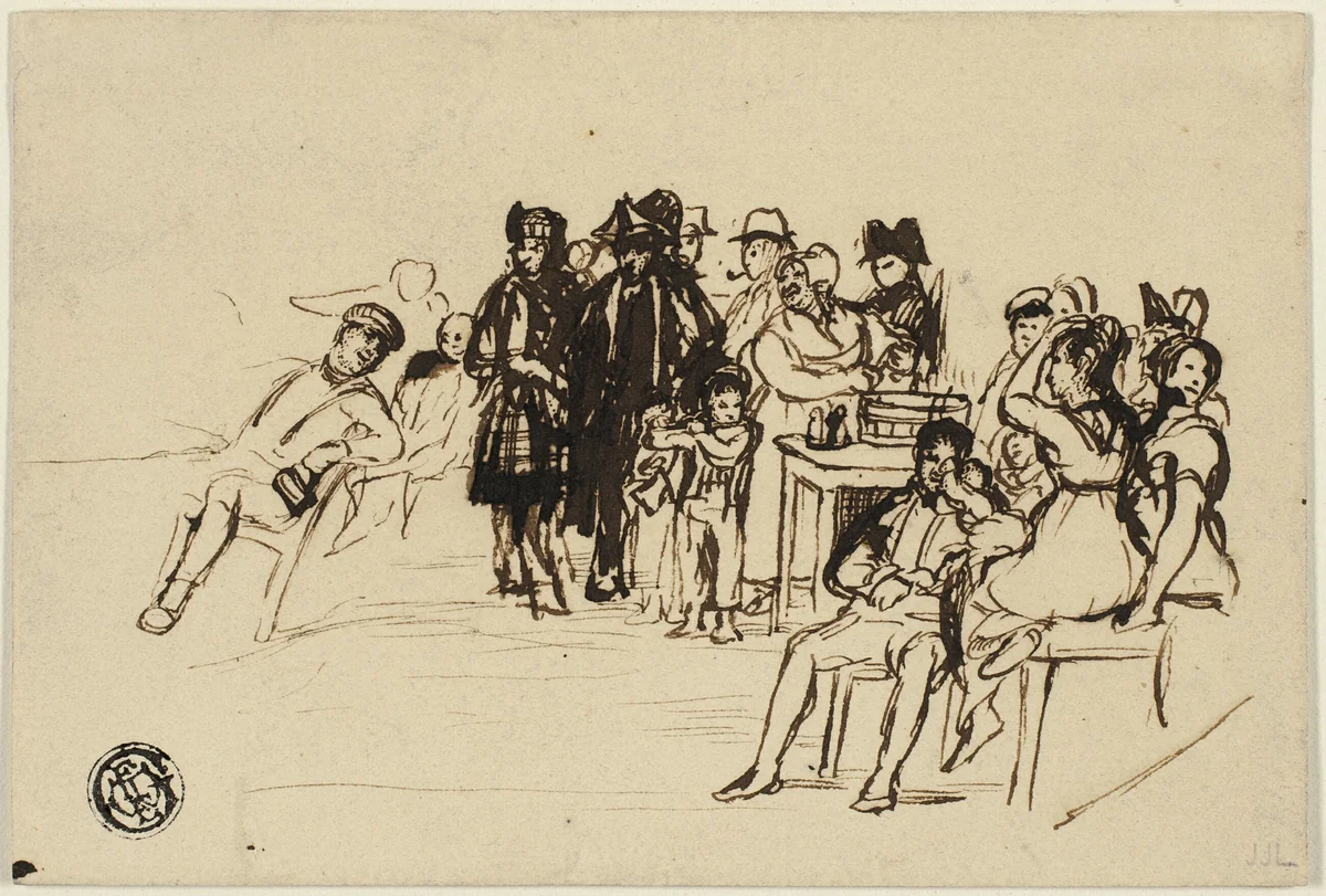 Study for Right Group by David Wilkie, drawing, 1815-1825
