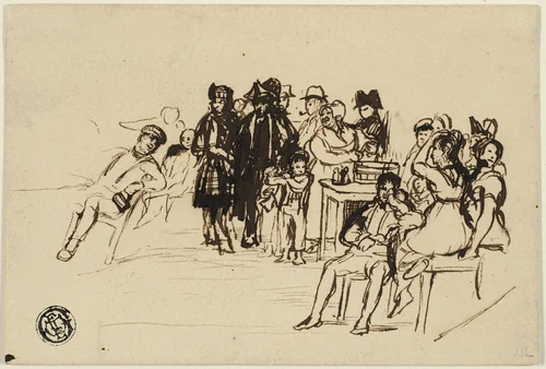 Study for Right Group by David Wilkie, drawing, 1815-1825