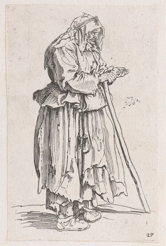Reverse Copy of Le Gentilhomme Enroulé dans son Manteau Bordé de Fourrures (The Gentleman Wrapped in his Fur Lined Mantle), from La Noblesse (The Nobility) by anonymous, print, 1625-1700