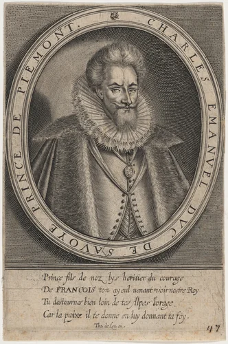 Charles Emmanuel I, Duke of Savoy, Prince of Piedmont by Thomas de Leu, print, 1560-1620