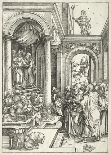 Life of the Virgin: Presentation of the Young Virgin in the Temple by Albrecht Dürer, print, 1504-1505