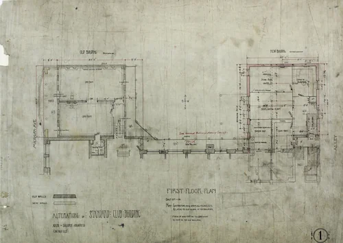 Standard Club Addition and Alterations, Elevations by Adler & Sullivan, drawing, 1892
