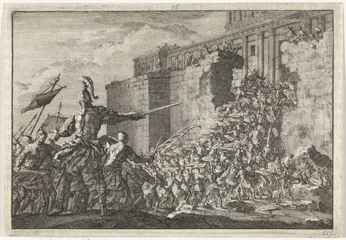 Pompeius verovert de Tempel te Jeruzalem by Jan Luyken, print, 1704