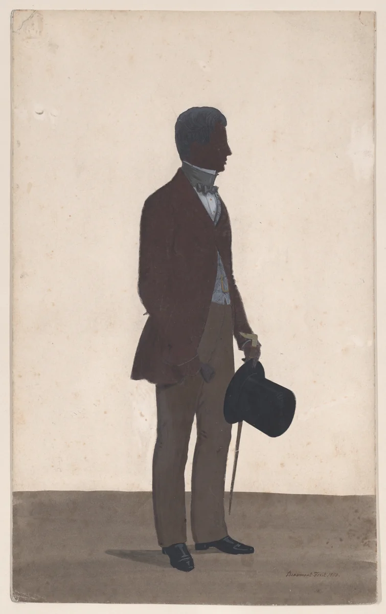 A young man, standing; full length silhouette, profile to right by W. H. Beaumont, other, 1850