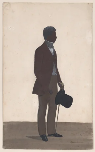 A young man, standing; full length silhouette, profile to right by W. H. Beaumont, other, 1850