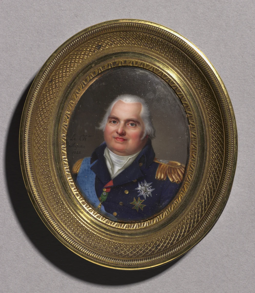 Portrait of Louis XVIII by Jean-Baptiste Jacques Augustin, painting, 1822