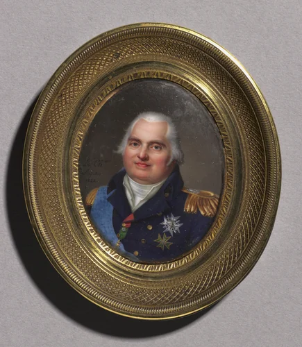 Portrait of Louis XVIII by Jean-Baptiste Jacques Augustin, painting, 1822