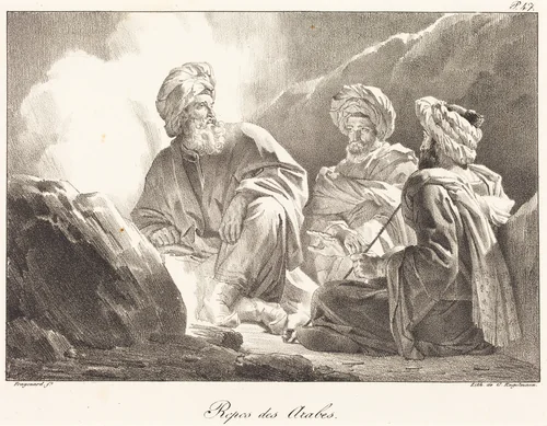 Repos des Arabes (Arabs Resting) by Alexandre-Evariste Fragonard, print, 1820