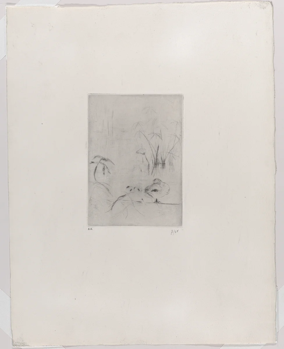 Duck and Reeds by Berthe Morisot, print, 1889