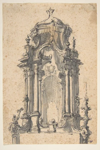 Design for Stage Set by Giovanni Battista Natali, drawing, 1698-1765
