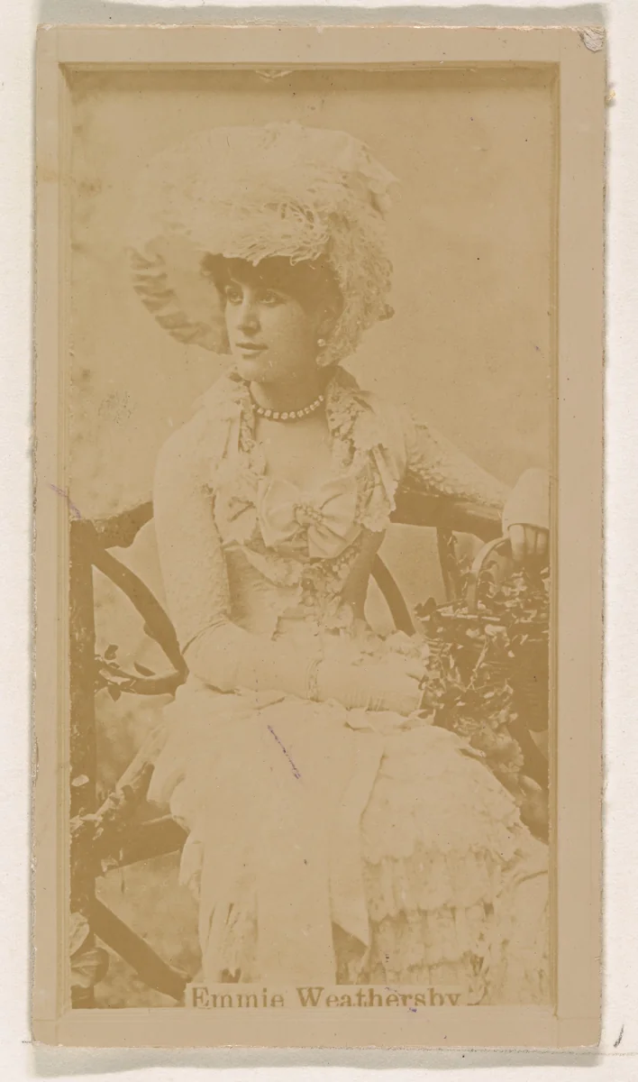 Emmie Weathersby, from the Actresses series (N245) issued by Kinney Brothers to promote Sweet Caporal Cigarettes by Kinney Brothers Tobacco Company, photograph, 1890