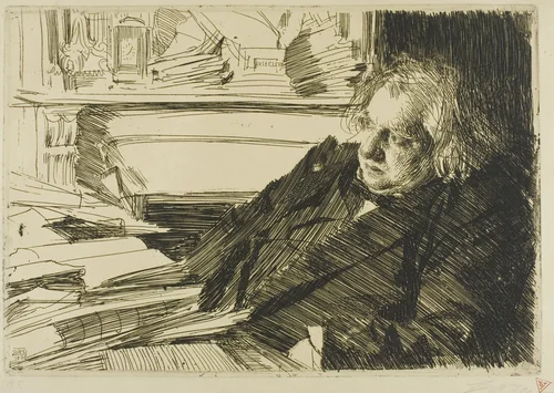 Ernest Renan by Anders Zorn, print, 1892