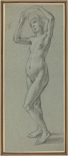 Study of a Female Nude by Alessandro Casolani, drawing, 1552-1606