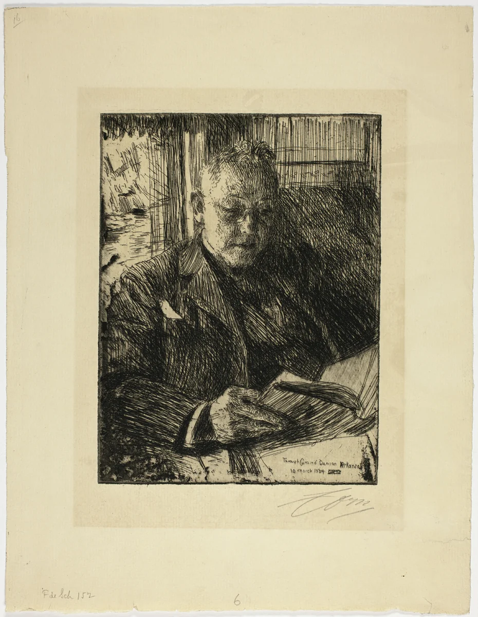 Travelling Companion (Mr. Ch. Deering) by Anders Zorn, print, 1904