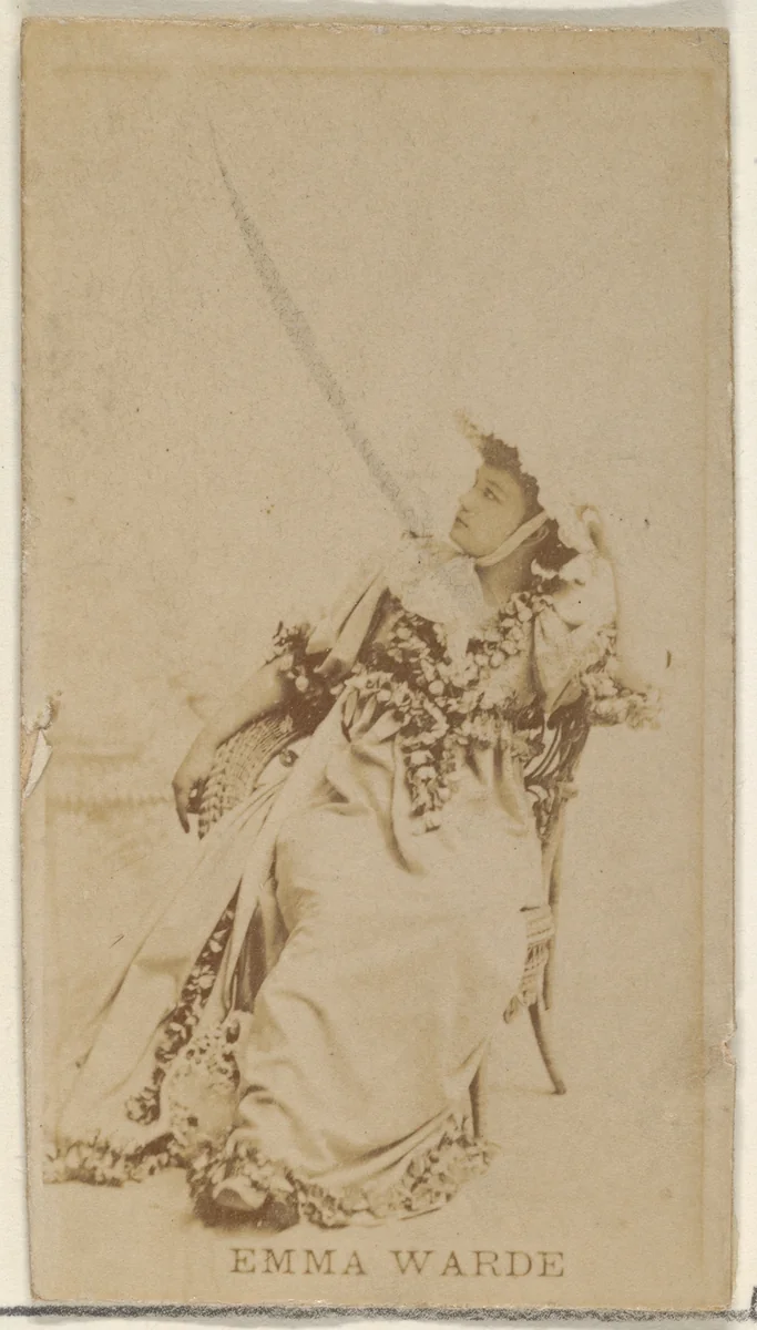 Emma Warde, from the Actors and Actresses series (N45, Type 8) for Virginia Brights Cigarettes by Allen & Ginter, photograph, 1885-1891