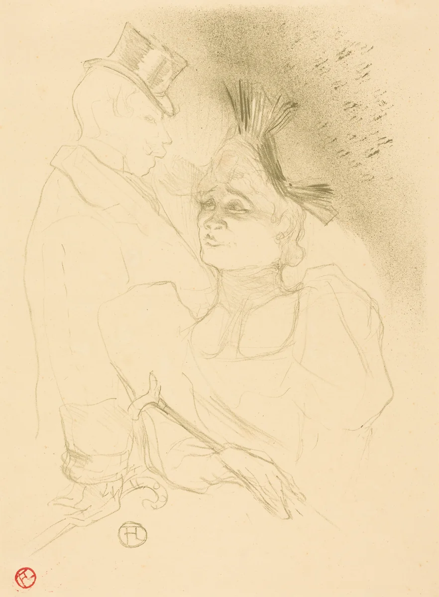 Mlle. Lender and Baron (Mlle. Lender et Baron) by Henri de Toulouse-Lautrec, print, 1893