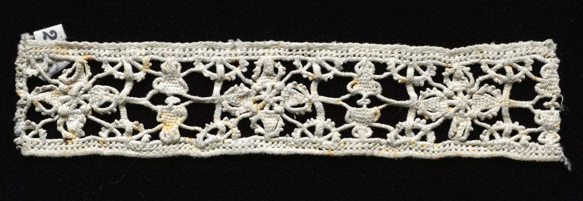 Needlepoint (Reticella) Lace Insertion by Unknown, textile, 1500-1599