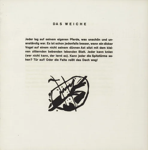 Rider Motif in Oval Form (Reitermotiv in ovaler Form) (tailpiece, folio 59) from Klänge (Sounds) by Wassily Kandinsky, illustrated book, 1913