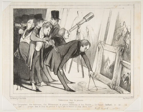 Celebrrrre Jury de Peinture..., published in Le Charivari, March 16, 1840 by Honoré Daumier, print, 1840