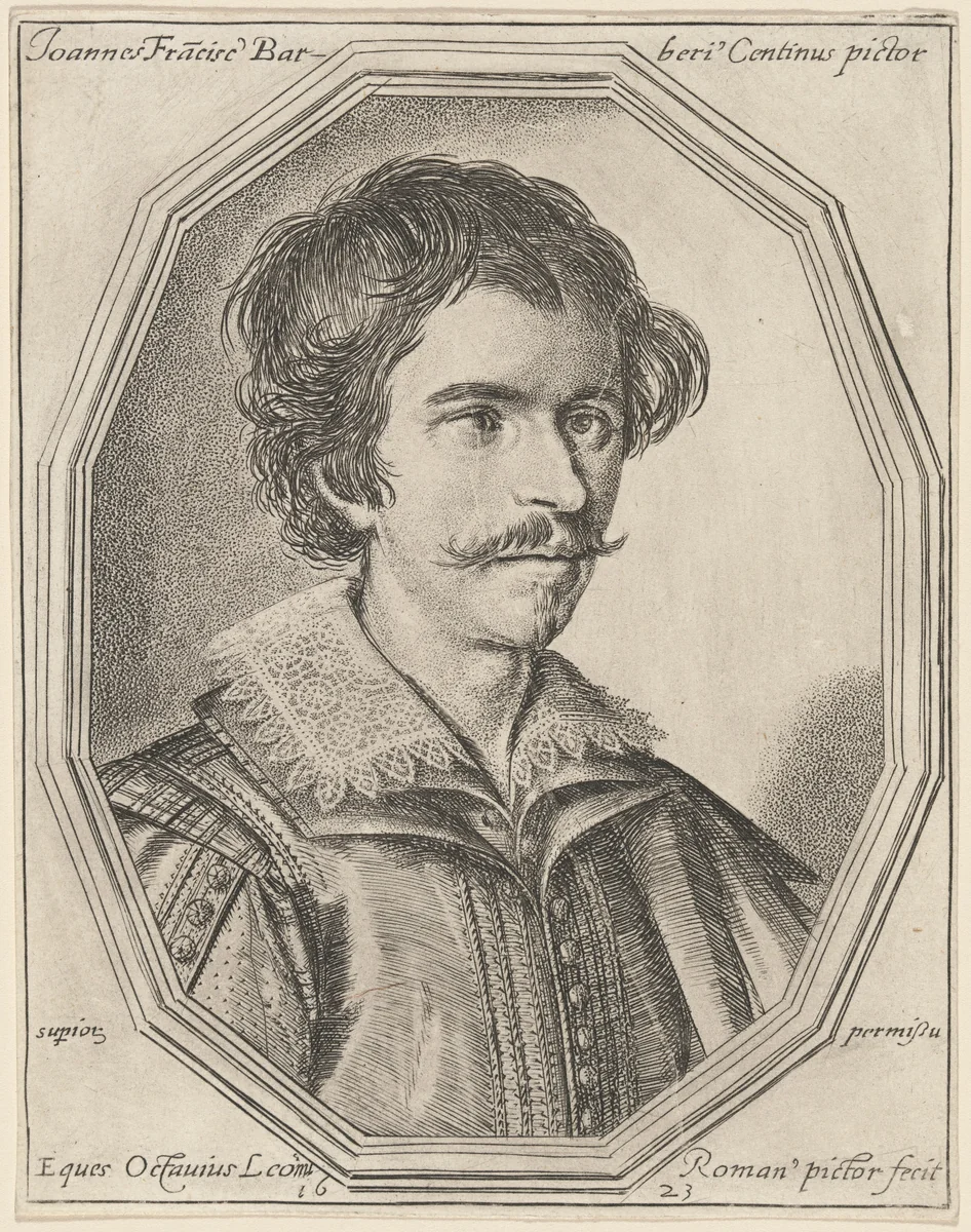 Giovanni Francesco Barbieri, called Guercino by Ottavio Leoni, print, 1623