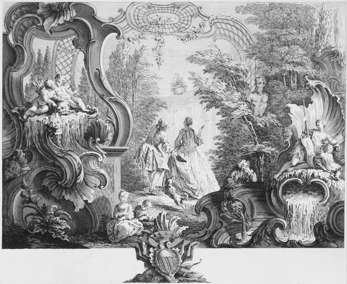 Le Temps de L'Apres dinée by François Antoine Aveline, print, 1740-1780