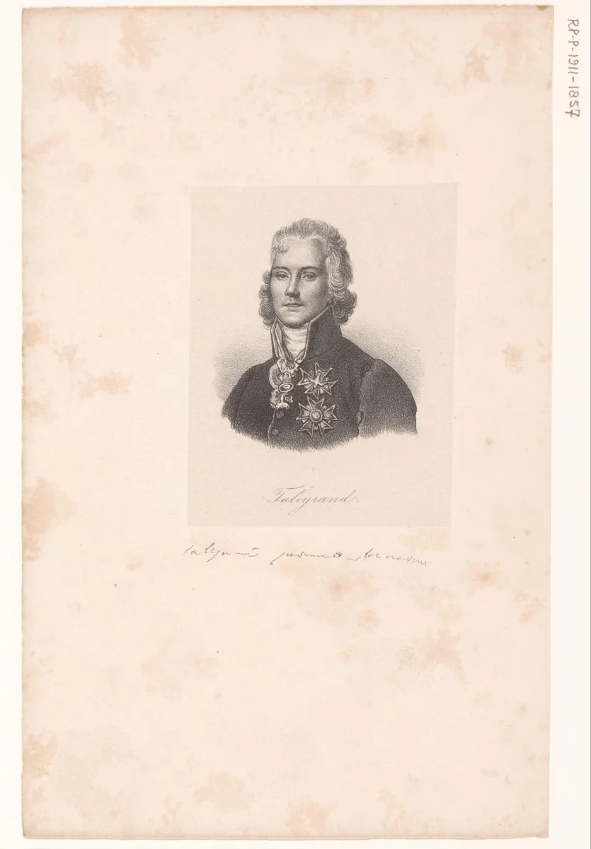 Portret van Charles-Maurice de Talleyrand by anonymous, print, 1818-1842