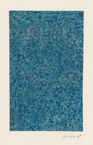 Geaderd stijfselverfpapier in blauw by anonymous, other, 1700-1900