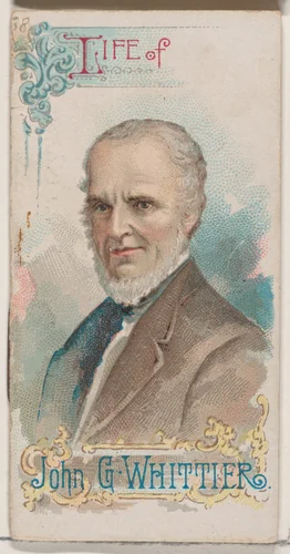 Life of John Greenleaf Whittier, from the Histories of Poor Boys and Famous People series of booklets (N79) for Duke brand cigarettes by W. Duke, Sons & Co., print, 1888