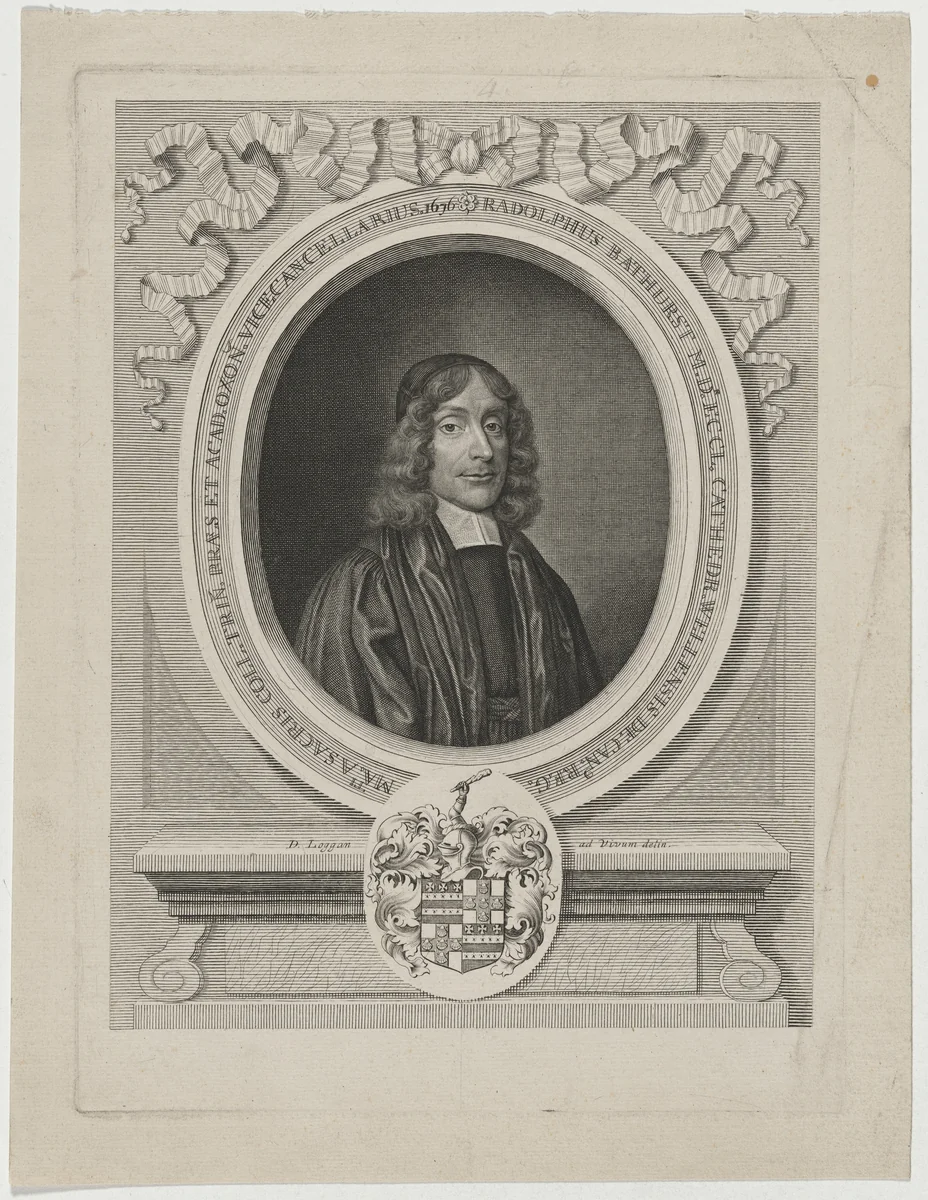 Ralph Bathurst, Dean of Wells by David Loggan, print, 1679