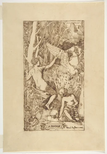 Fantasy by Pierre Puvis de Chavannes, drawing, 1824-1898