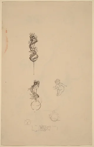 Studies for Jewelry Designs [recto] by Beatrix Godwin Whistler, drawing, 1857-1896
