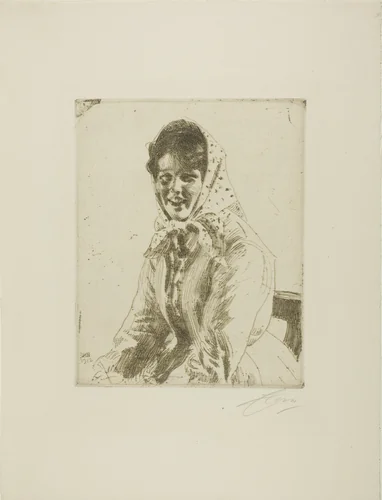 Skerikulla (A Skeri Girl) by Anders Zorn, print, 1912