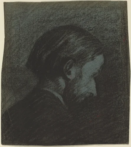 Head of a Bearded Man by Edouard Vuillard, drawing, 1889