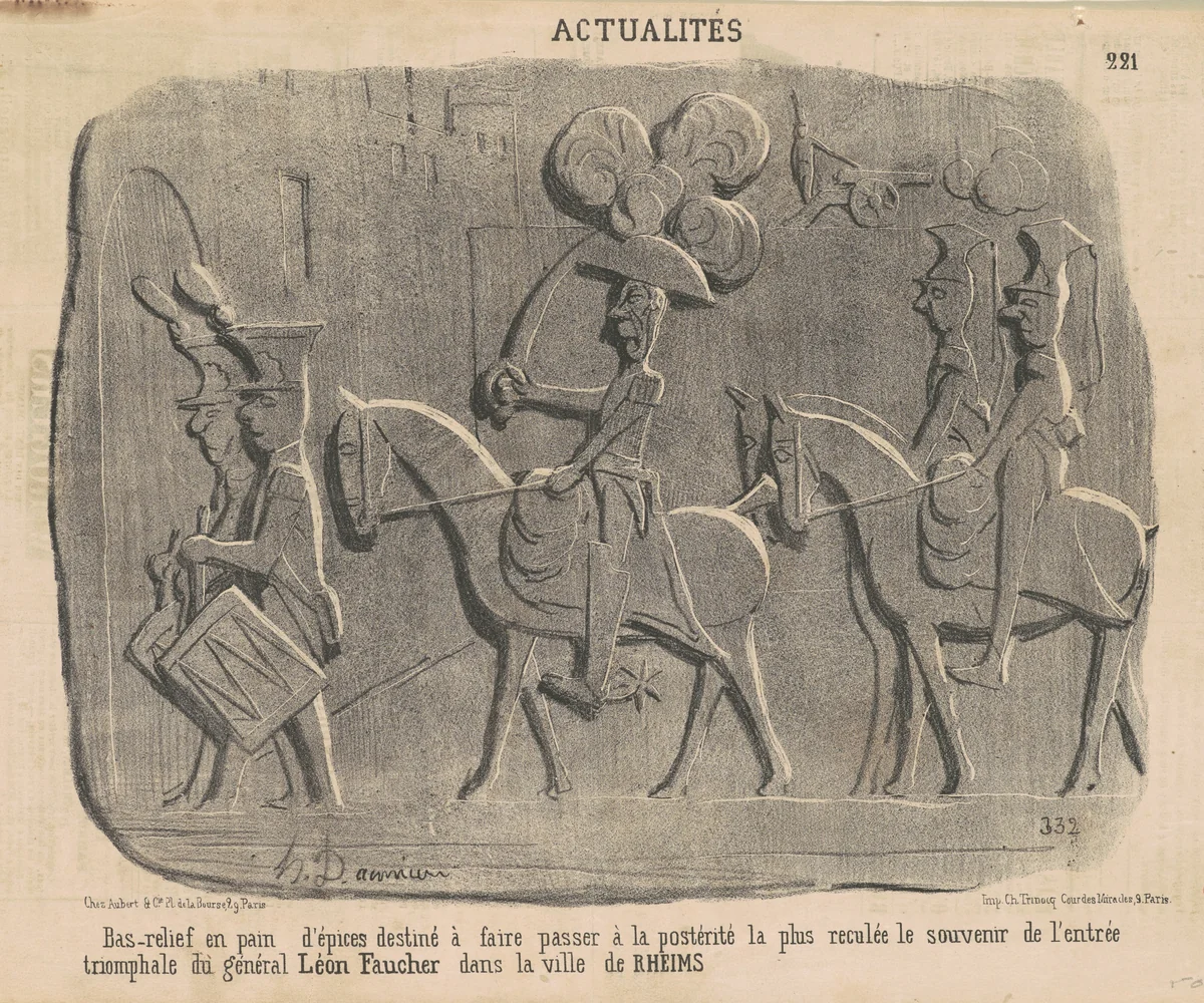 Bas-relief en pain d'épices ... by Honoré Daumier, print, 1851